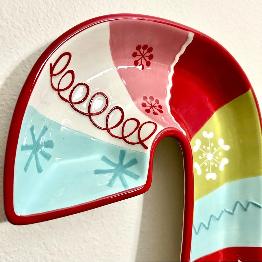 Target Colorful Holiday Candy Cane Platter • Like New